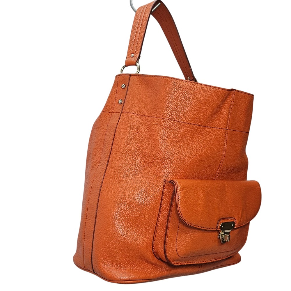 Banana Republic Orange Pebbled Genuine Leather Melissa Hobo Shoulder Bag - Picture 16 of 16
